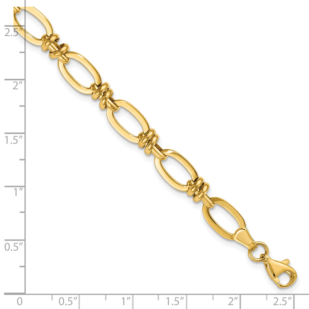 14K Polished Fancy Link Bracelet