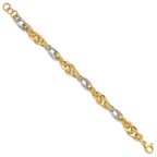 14K Yellow and White Gold Polished D/C Bracelet