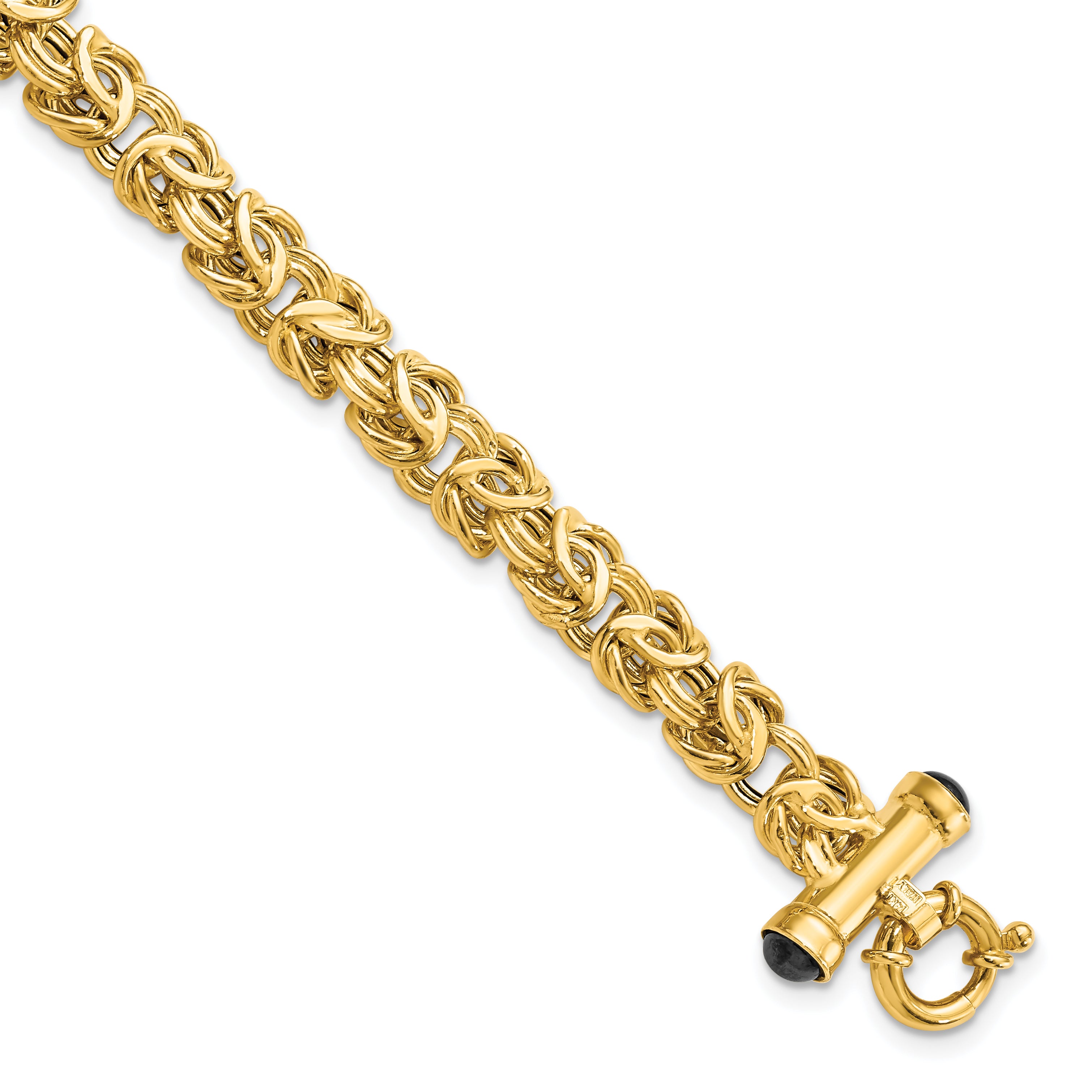 14K Polished Fancy Link with Black Onyx Bracelet Main image