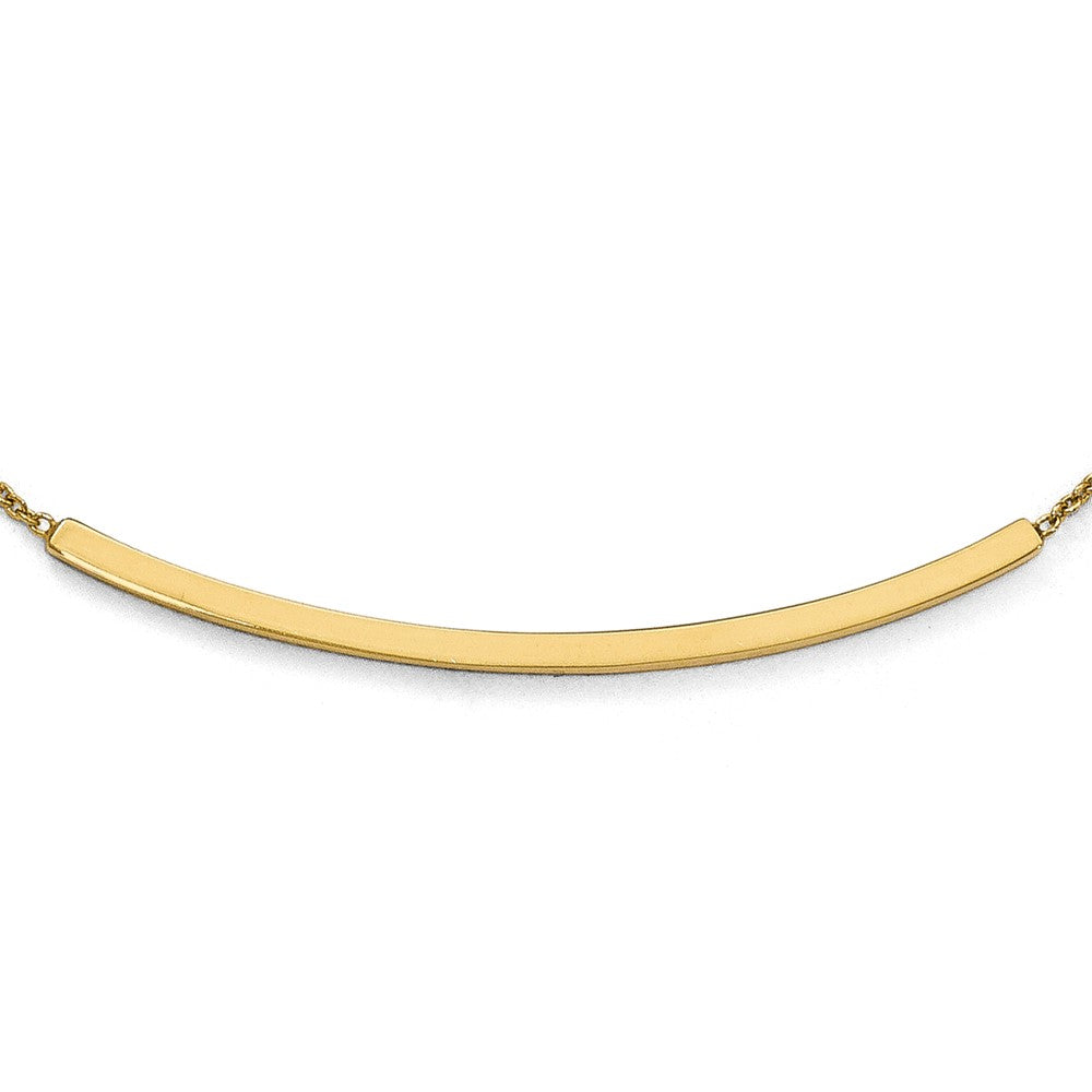 Leslie's 14K Yellow Gold Diamond-Cut Bar Necklace with Extender Secondary image