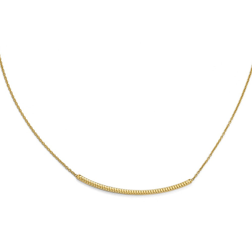 Leslie's 14K Yellow Gold Diamond-Cut Bar Necklace with Extender Main image