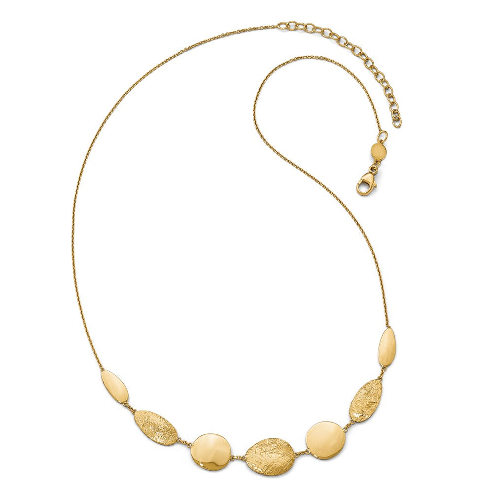 Leslie's 14K Yellow Gold Polished Fancy Necklace with Diamond-Cut Elegance