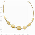 Leslie's 14K Yellow Gold Polished Diamond-cut with 2in ext. Necklace