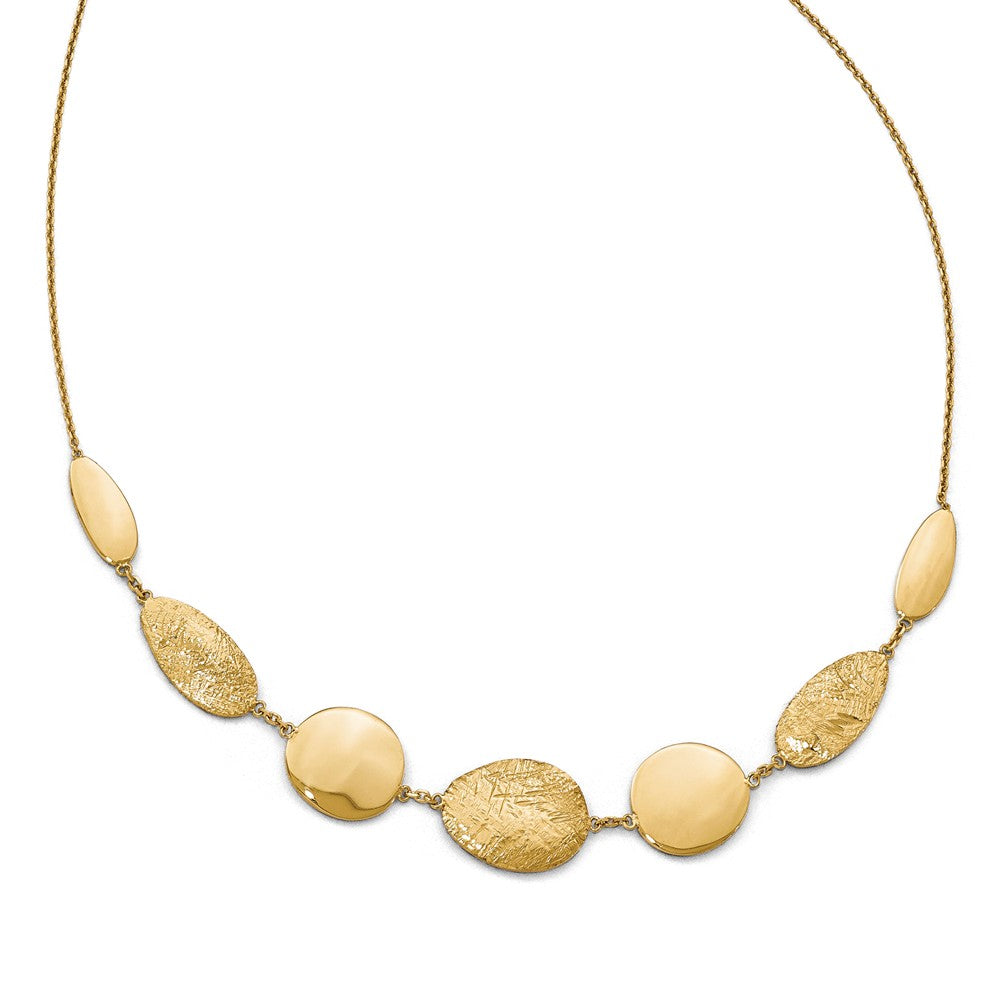 Leslie's 14K Yellow Gold Polished Fancy Necklace with Diamond-Cut Elegance Main image