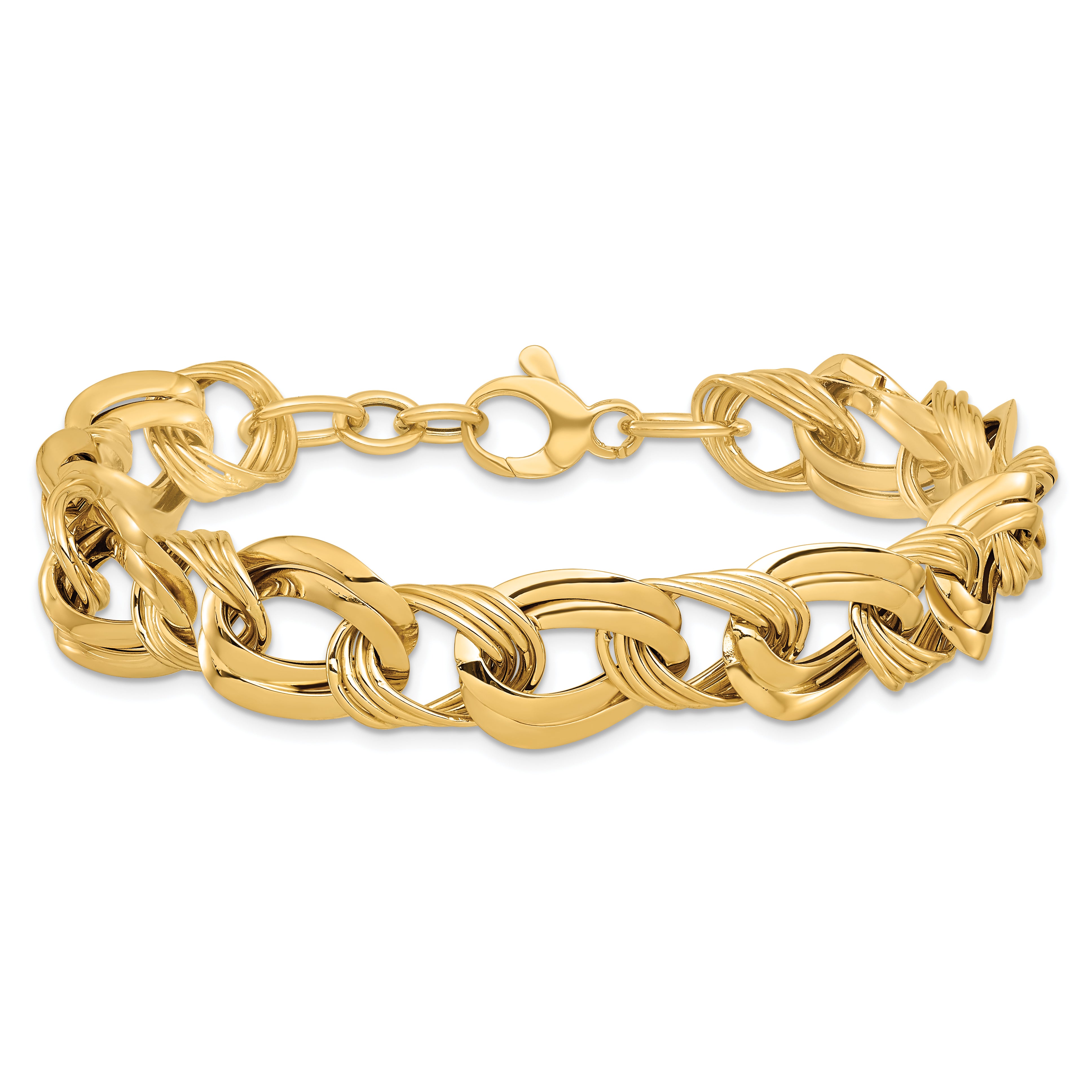 14K Polished Fancy Link Bracelet