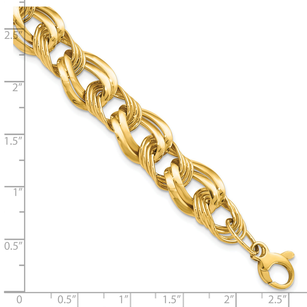 14K Polished Fancy Link Bracelet