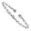 14K White Gold Polished Textured Hinge Cuff Bangle