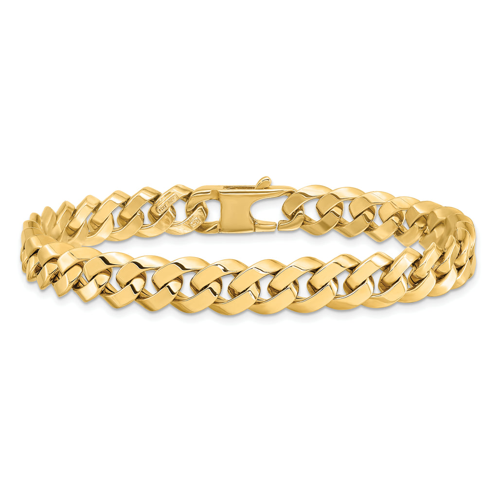 14K 8.5mm Beveled Curb Bracelet