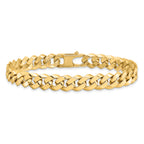 14K 8.5mm Beveled Curb Bracelet