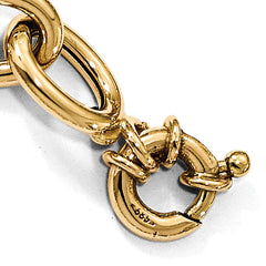 14K Polished Cable Oval Link Bracelet