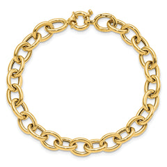 14K Polished Cable Oval Link Bracelet
