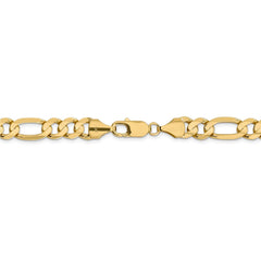14K 24 inch 8.75mm Concave Open Figaro with Lobster Clasp Chain
