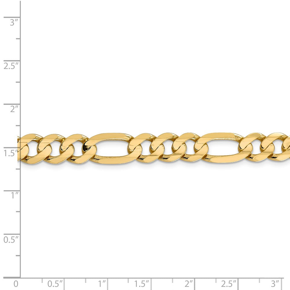 14K Yellow Gold 8.75mm Concave Open Figaro Link Chain