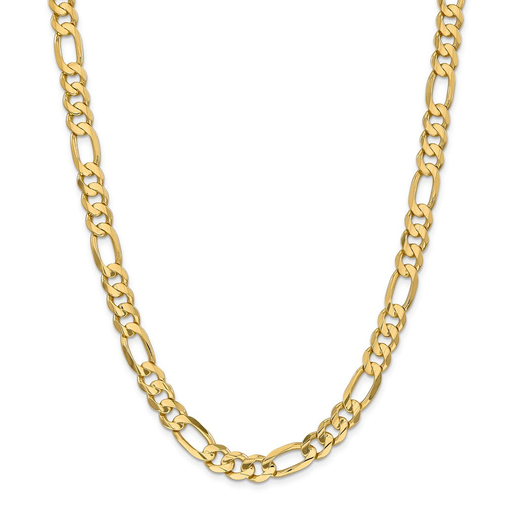 14K Gold Figaro Chain Necklace with Lobster Clasp Elegant 24 Main image