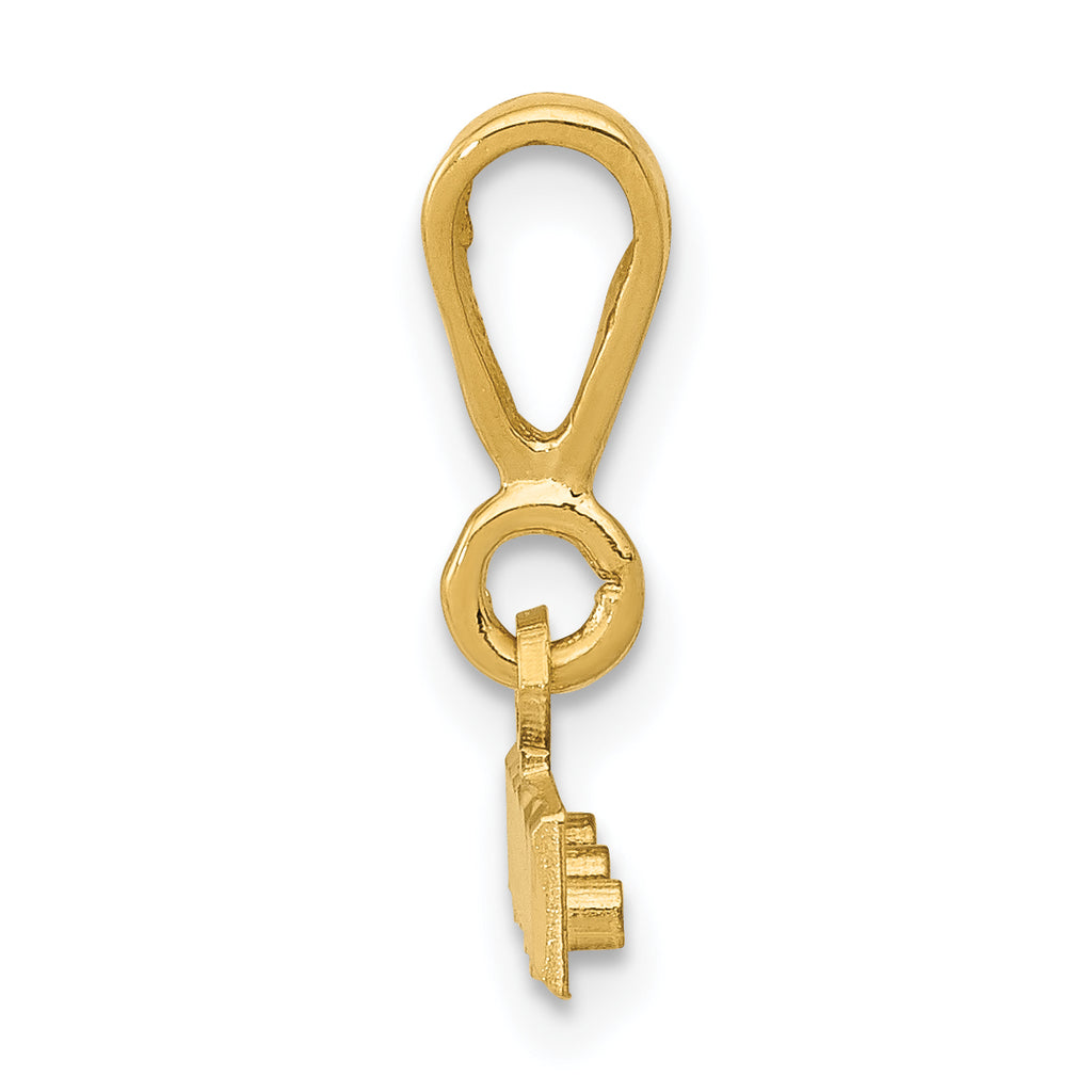 14K Yellow Gold Large Diamond-Cut Pendant with Polished Finish Elegant Charm