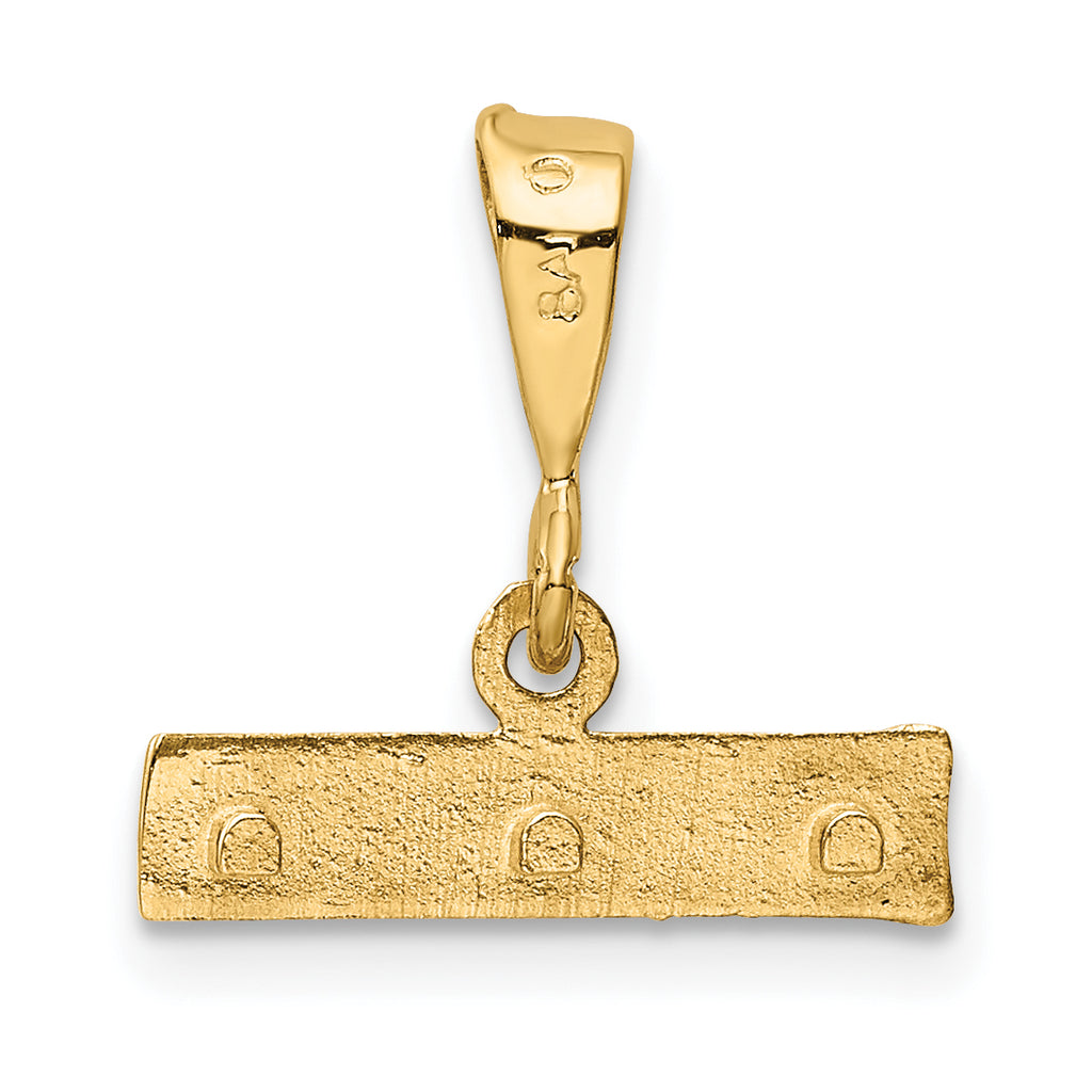 14K Yellow Gold Large Diamond-Cut Pendant with Polished Finish Elegant Charm
