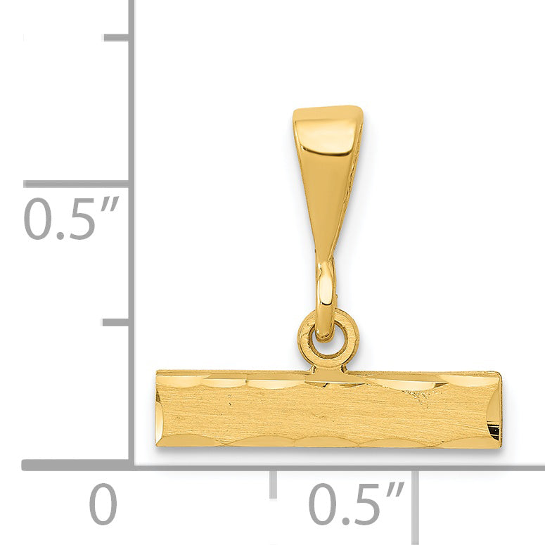 14K Yellow Gold Large Diamond-Cut Pendant with Polished Finish Elegant Charm