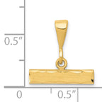 14K Yellow Gold Large Diamond-Cut Pendant with Polished Finish Elegant Charm