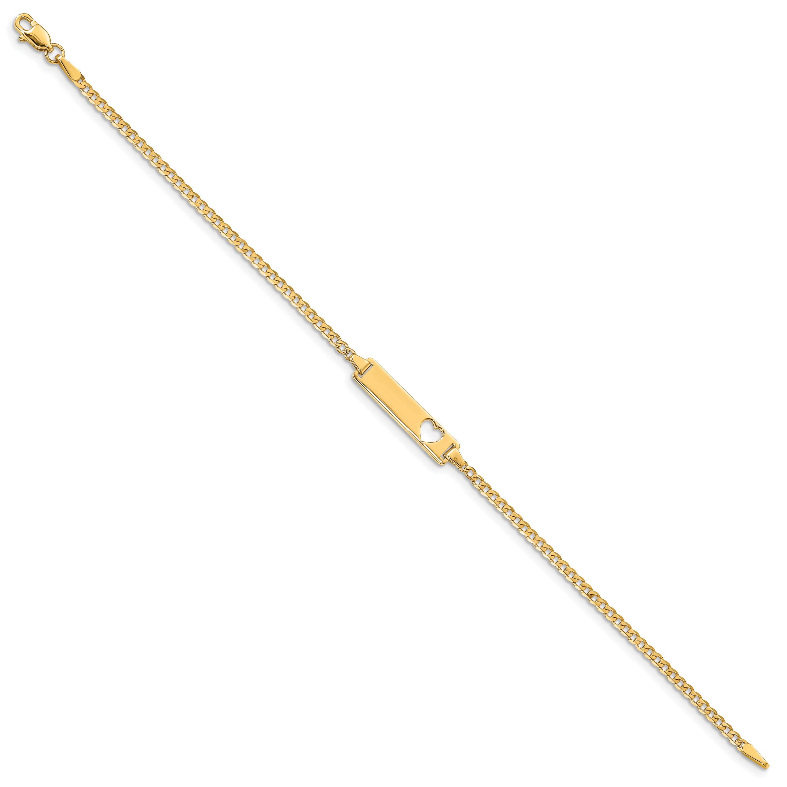 14k Cut-out Heart Curb Link ID Bracelet Secondary image