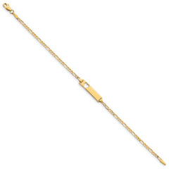 14k Cut-out Heart Figaro Link ID Bracelet