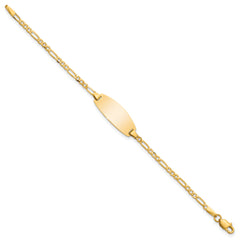 14k Oval Figaro ID Bracelet