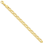 14K Yellow Gold Anchor Link Necklace Hand-Polished Elegant Design
