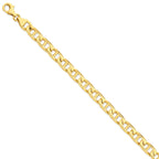 14K 8.5mm Hand-polished Anchor Link Bracelet
