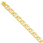 Sophia Jewelers 14K Yellow Gold Anchor Chain Necklace 20 Solid Hand-Polished Elegance