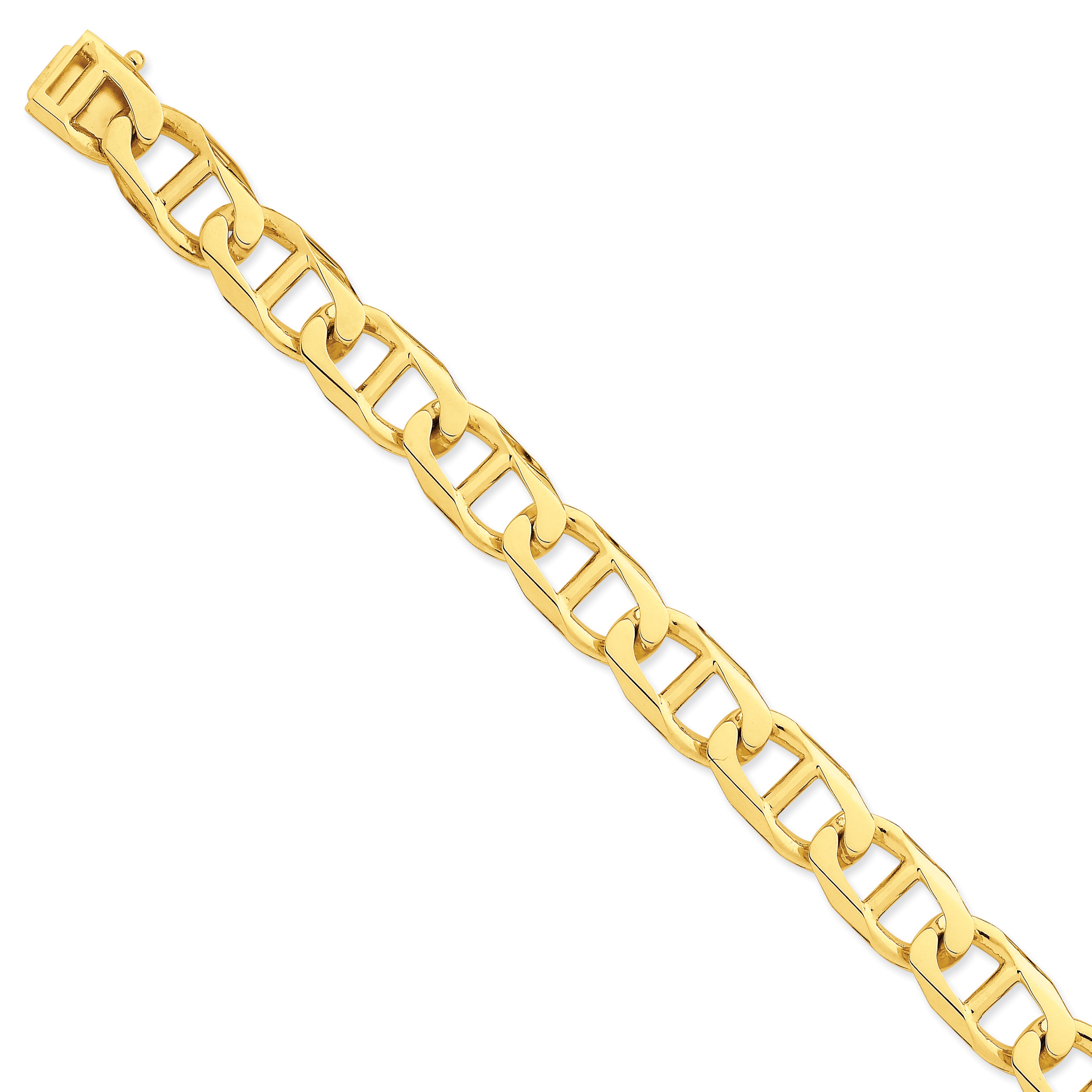 14K 12.5mm Hand-polished Anchor Link Bracelet Main image