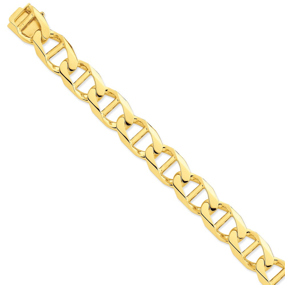 14K Yellow Gold Anchor Link Necklace with Hand-Polished Finish Main image