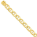 14K Yellow Gold Anchor Link Necklace with Hand-Polished Finish