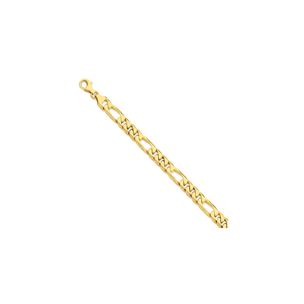 14K Yellow Gold Figaro Necklace with Hand-Polished Solid Links Main image