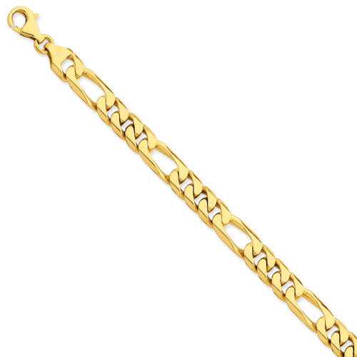 14K 8mm Hand-polished Figaro Link Bracelet Main image