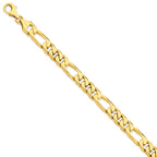 Figaro Chain Bracelet in 14K Yellow Gold, 8mm, 1 Inch - Sophia Jewelers