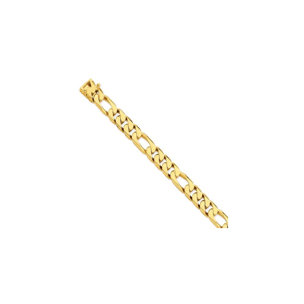 14K Yellow Gold 10mm Hand-Polished Figaro Link Chain