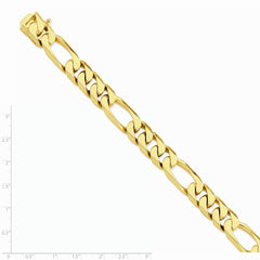 14K Yellow Gold 13mm Hand-polished Figaro Link Chain