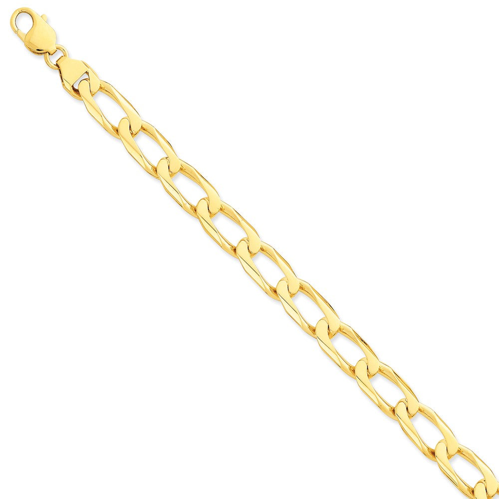 14K Yellow Gold 8.7mm Hand-polished Fancy Link Chain