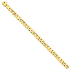 14K Yellow Gold 7mm Hand-polished Traditional Link Chain