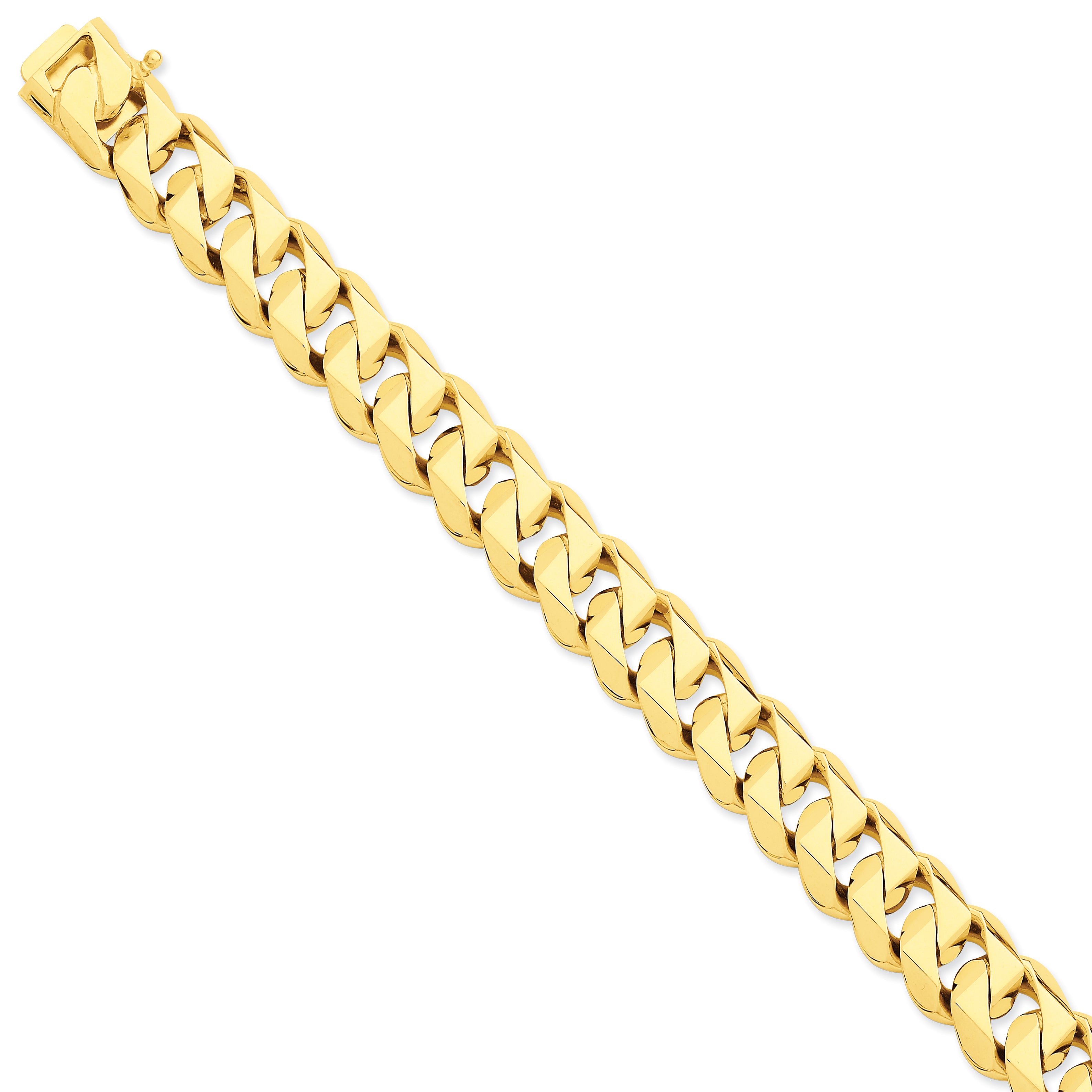 14K 14mm Hand-Polished Traditional Link Bracelet Chain