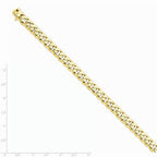 14K Yellow Gold 8.3mm Hand-polished Rounded Curb Link Chain
