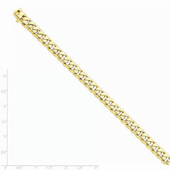 14K Yellow Gold 8.3mm Hand-polished Rounded Curb Link Chain