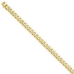 14K Yellow Gold 8.3mm Hand-polished Rounded Curb Link Chain