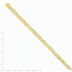 14K Yellow Gold 6.8mm Hand-polished Flat Beveled Curb Link Chain