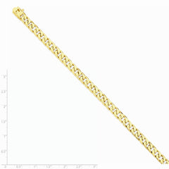 14K Yellow Gold 6.8mm Hand-polished Flat Beveled Curb Link Chain