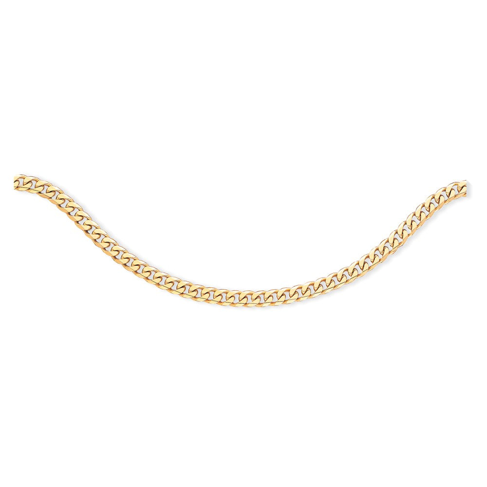 14K Yellow Gold Flat Beveled Curb Necklace 22" Hand-Polished Solid Design Secondary image