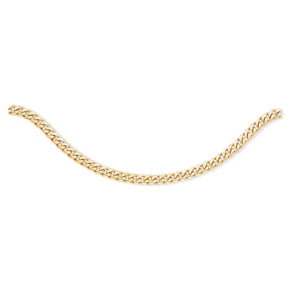 14K 6.8mm Hand-polished Flat Beveled Curb Link Chain