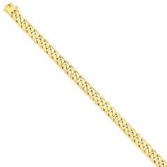 14K Yellow Gold 7.5mm Hand-polished Flat Beveled Curb Chain