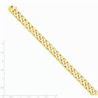 14K Yellow Gold 9.7mm Hand-polished Flat Beveled Curb Chain