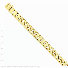 14K Yellow Gold 12mm Hand-polished Flat Beveled Curb Chain