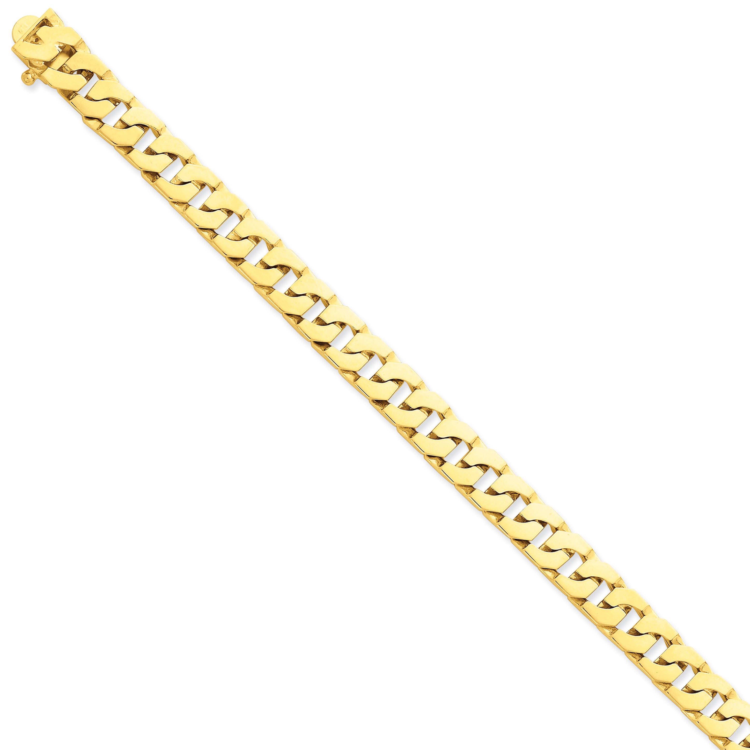 14K 9.4mm Hand-polished Fancy Link Bracelet Main image